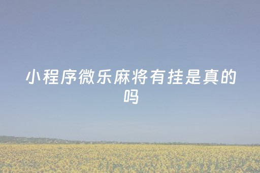 小程序微乐麻将有挂是真的吗（小程序微乐麻将有挂么）