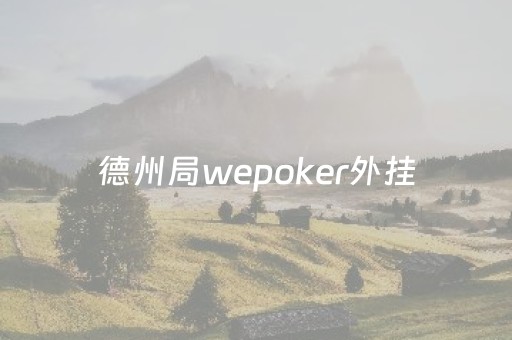 德州局wepoker外挂（wepoker德州开挂透视）