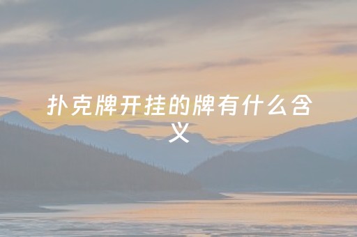 扑克牌开挂的牌有什么含义（扑克游戏开挂）