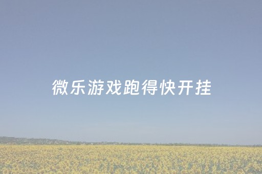 微乐游戏跑得快开挂（微乐跑得快开挂教程）