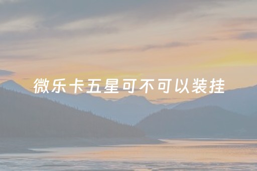 微乐卡五星可不可以装挂（微乐卡五星可不可以装挂件）