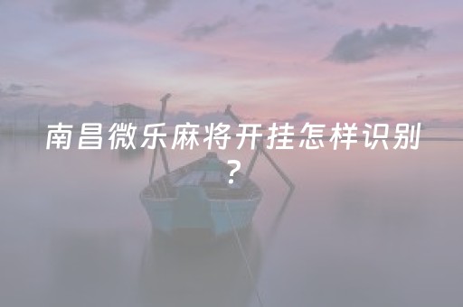 南昌微乐麻将开挂怎样识别?（微乐南昌麻将开挂）