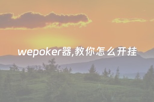 wepoker器,教你怎么开挂（wepoker开挂的方法）