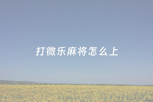 打微乐麻将怎么上（微乐麻将教程）