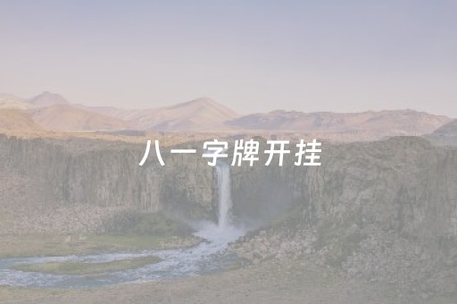 八一字牌开挂（八一字牌规则）