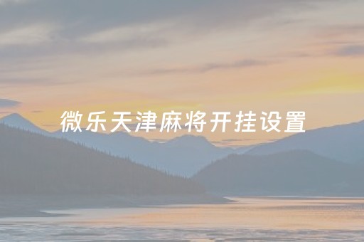 微乐天津麻将开挂设置（微乐天津麻将挂）