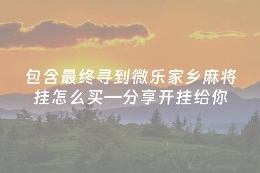 包含最终寻到微乐家乡麻将挂怎么买—分享开挂给你的词条