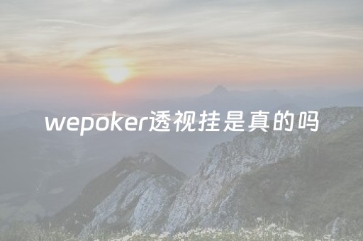 wepoker透视挂是真的吗（wepoker透视挂被骗图）