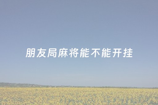 朋友局麻将能不能开挂（朋友之间玩麻将是否违法）