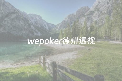 wepoker德州透视（wepoker德州透视在哪买）