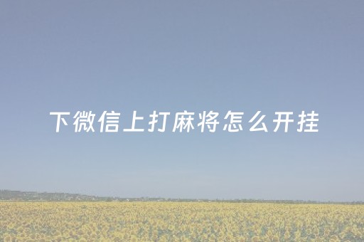 下微信上打麻将怎么开挂（微信麻将开挂怎么开）