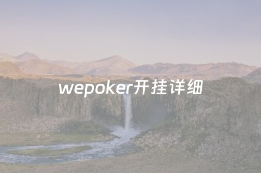 wepoker开挂详细（wepoker开挂详细百度知道）