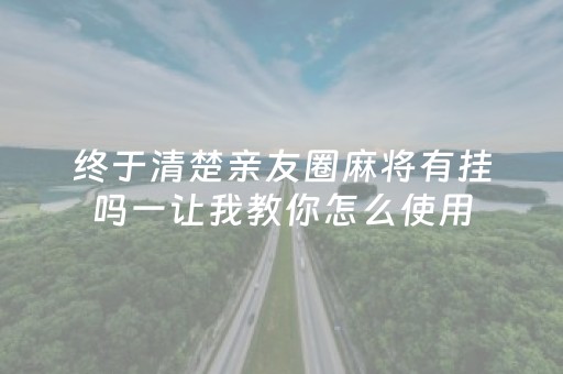 终于清楚亲友圈麻将有挂吗一让我教你怎么使用（亲友圈里面打麻将算犯罪吗）