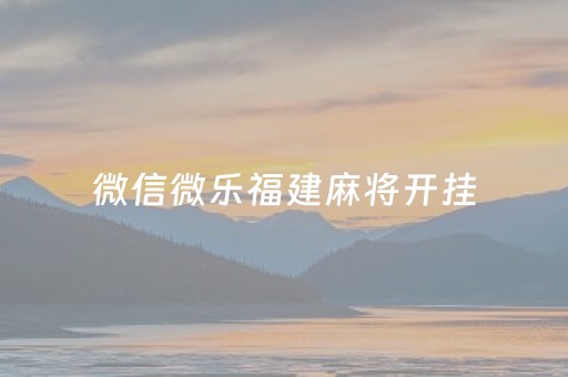 微信微乐福建麻将开挂（微乐福建麻将开挂方法）