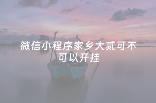 微信小程序家乡大贰可不可以开挂（微信家乡大贰手机版）