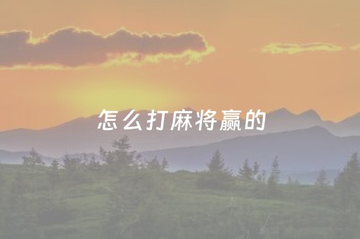 怎么打麻将赢的（我想打麻将怎么）