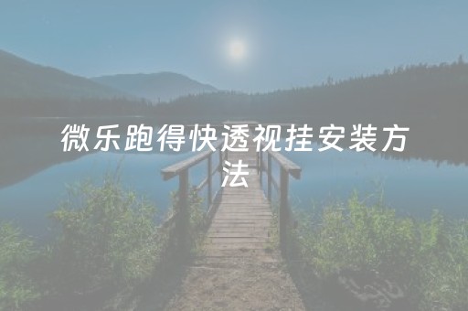 微乐跑得快透视挂安装方法（微乐跑得快透视）