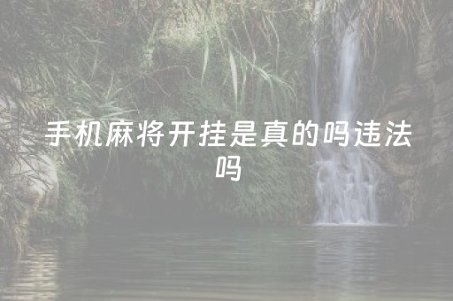 手机麻将开挂是真的吗违法吗（手机麻将开挂教程）