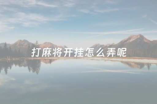 打麻将开挂怎么弄呢（打麻将开挂怎么弄呢教程）