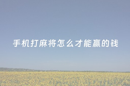 手机打麻将怎么才能赢的钱（手机上打麻将怎么能赢下什么）