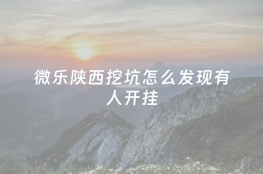 微乐陕西挖坑怎么发现有人开挂（微乐陕西挖坑有挂吗）