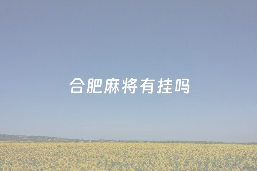 合肥麻将有挂吗（合肥麻将it）