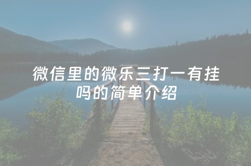 微信里的微乐三打一有挂吗的简单介绍（微乐三打一怎么玩不了）