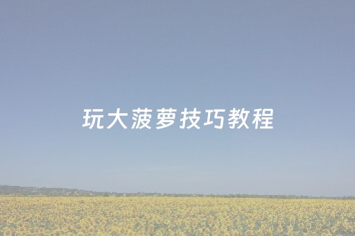 玩大菠萝技巧教程（大菠萝怎么玩能赢钱）