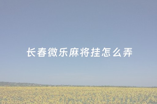 长春微乐麻将挂怎么弄（微乐长春麻将怎么加挂）