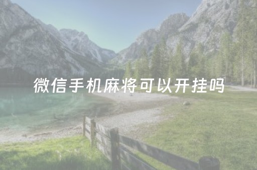 微信手机麻将可以开挂吗（微信手机麻将可以开挂吗）