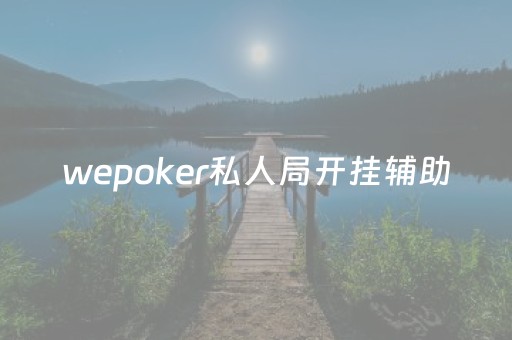 wepoker私人局开挂辅助（wepoker开挂详细）