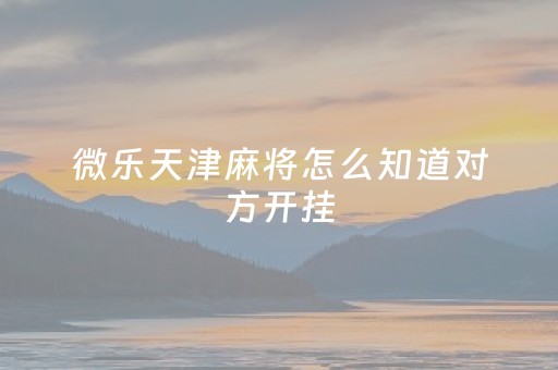 微乐天津麻将怎么知道对方开挂（微乐天津麻将到底有没有挂）