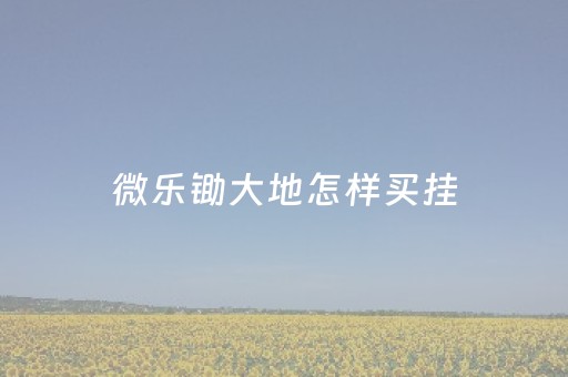 微乐锄大地怎样买挂（微乐锄大地如何使用免输卡）