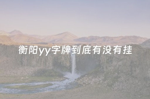 衡阳yy字牌到底有没有挂（衡阳yy字牌安卓最新款）