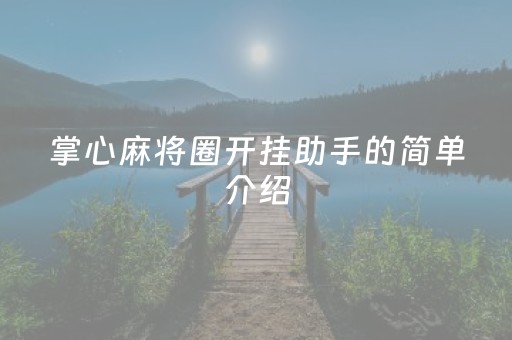 掌心麻将圈开挂助手的简单介绍