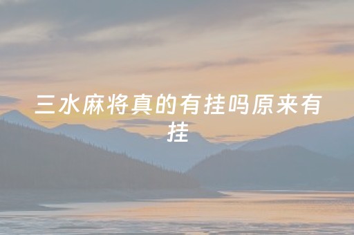 三水麻将真的有挂吗原来有挂（广西三水麻将）