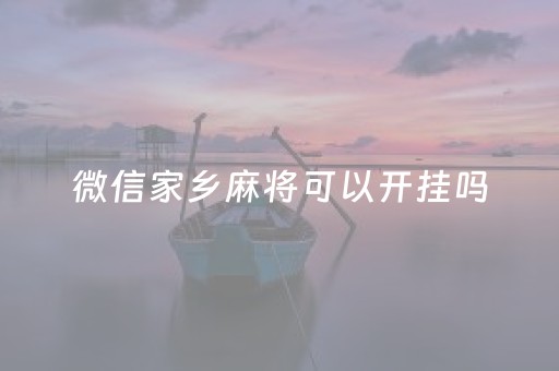 微信家乡麻将可以开挂吗（微信家乡麻将可以开挂吗）