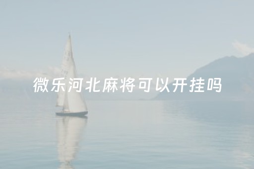 微乐河北麻将可以开挂吗（微乐河北麻将能不能开挂）