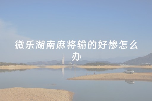 微乐湖南麻将输的好惨怎么办（微乐湖南麻将微信版）