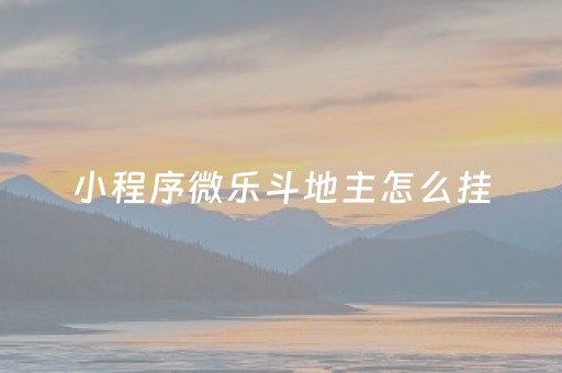 小程序微乐斗地主怎么挂（微乐斗地主挂靠的）