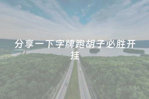 分享一下字牌跑胡子必胜开挂（字牌 跑胡子）