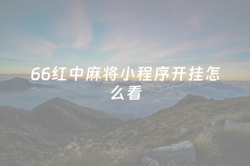 66红中麻将小程序开挂怎么看（微信小程序66红中麻将怎么看出用挂）