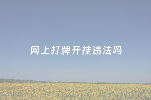 网上打牌开挂违法吗（网上打牌开挂是什么意思）