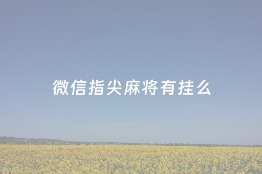 微信指尖麻将有挂么（微信指尖麻将打法）