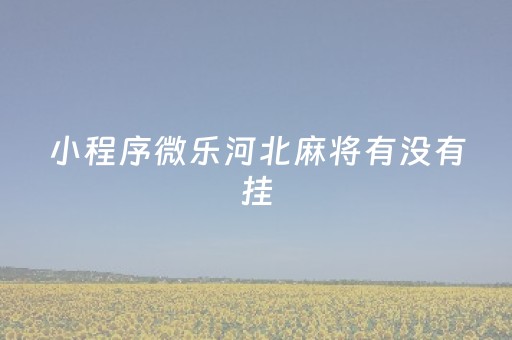 小程序微乐河北麻将有没有挂（微乐河北麻将是不是有挂）