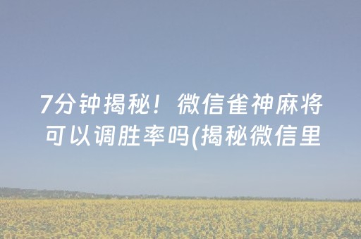 微信雀神麻将挂 (微信雀神麻将有挂是真的么)