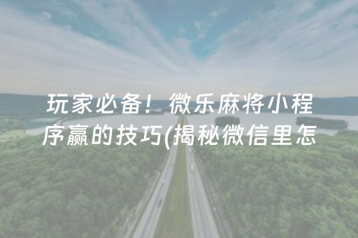 推荐十款！微乐北京麻将有猫腻吗(揭秘微信里助攻神器)