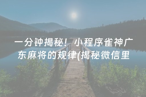 玩家必备！中至南昌麻将埋雷技巧(揭秘手机上辅牌器)