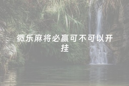 微乐麻将必赢可不可以开挂（微乐麻将必赢可不可以开挂）