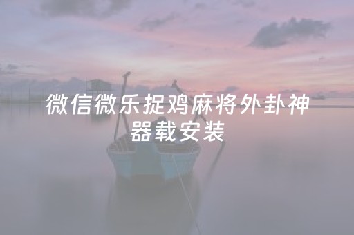 微信微乐捉鸡麻将外卦神器载安装（微乐捉鸡麻将外卦神器）